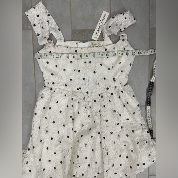 NWT For Love & Lemons Donna Mini Dress Black and White Size Medium - Picture 8 of 8